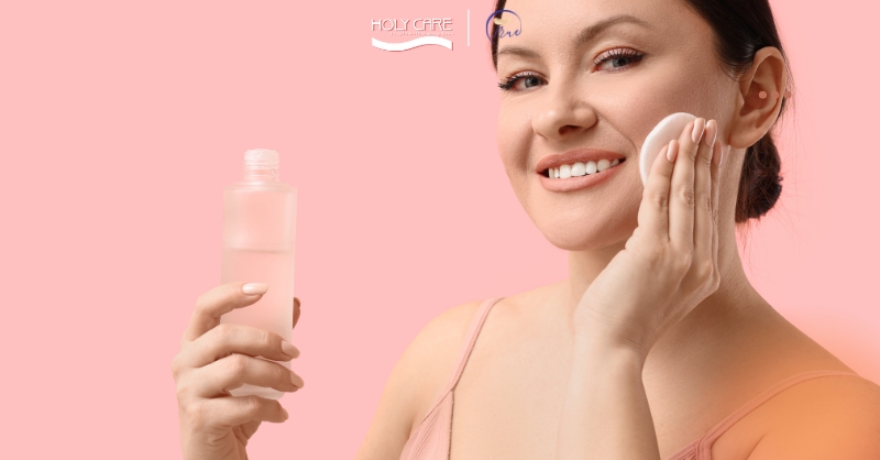 Cân bằng da với toner dịu nhẹ