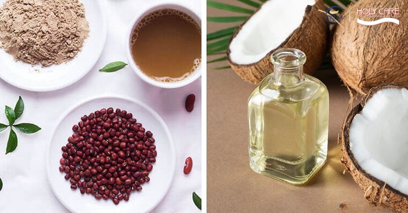 Dầu dừa và bột đậu đỏ – dưỡng ẩm và làm mềm da